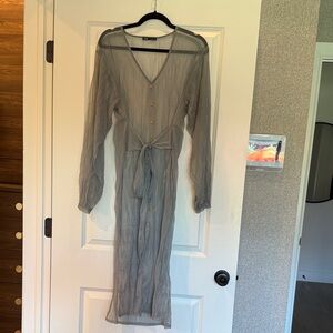 Sheer Blue Button-Down Dress